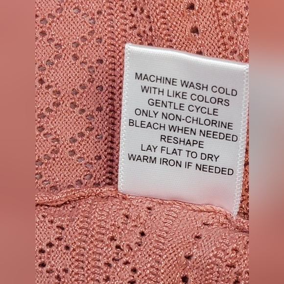 LETY & ME GABBY POINTELLE Women's Size Small Long Sleeve Open Front Cardigan - Picture 10 of 12